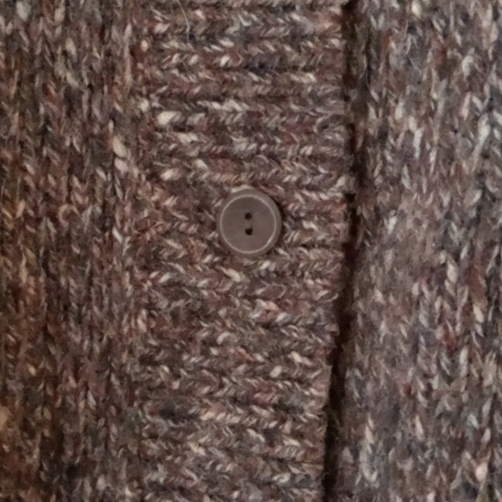 Eileen Fisher Merino Wool Marled Brown Cardigan - Picture 7 of 9
